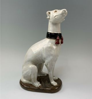 Mid - Century Italian 14 " White Greyhound Whippet Dog Figurine