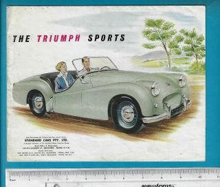 Triumph 1954 Tr2 Foldout Brochure 53 X 37cm