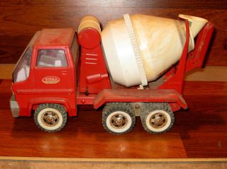 Vintage 1970 - 71 Tonka Toys Red Cement Mixer Die Pressed Steel