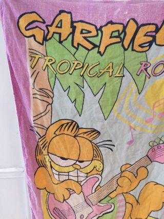 Vintage Garfield Beach Towel Skate Cat 1978 Jim Davis Cartoon 29 x 56 2