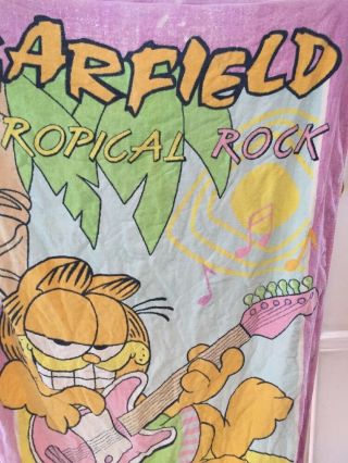 Vintage Garfield Beach Towel Skate Cat 1978 Jim Davis Cartoon 29 x 56 3