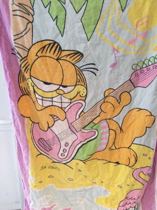 Vintage Garfield Beach Towel Skate Cat 1978 Jim Davis Cartoon 29 x 56 4