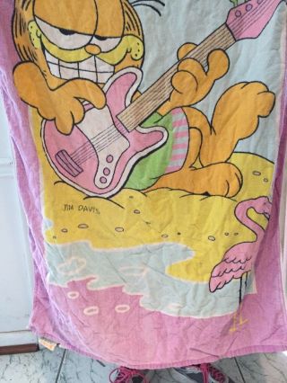 Vintage Garfield Beach Towel Skate Cat 1978 Jim Davis Cartoon 29 x 56 5