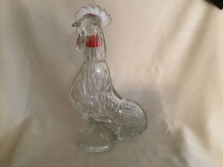Clear Glass Rooster Decanter 12 3/4”