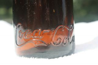Vintage Amber Straight Side SS Coca Cola Bottle - - Cincinnati,  Ohio - - OH 6