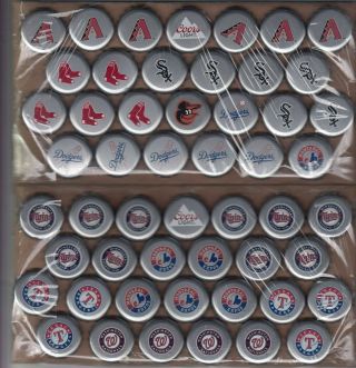 50 Undented Coors Light Mlb Logo Beer Bottle Crown Caps