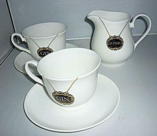 Stylish Product Of Your Environment G & Tea White Gin & Tonic Cup Saucer Jug Set