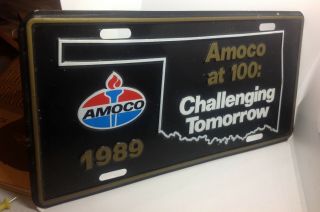 License Plate Vintage 1989 100 Years Amoco Oil Company Oklahoma