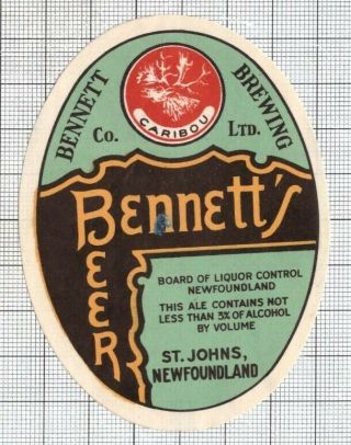 Canada Bennett Brewing,  St.  John,  Newfoundland Caribou - Beer Label C2047 007