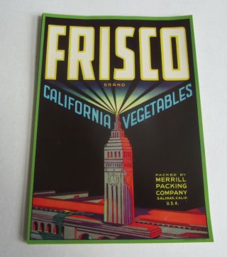Of 50 Old Vintage - Frisco - San Francisco Ferry Building - Labels