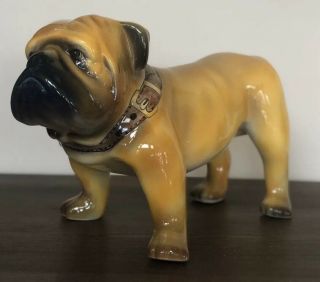 Intrada Style Hand Painted Ceramic Bull Dog Statue Large Italian Vintage Unique