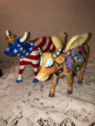 Cows On Parade Angelicow Angel Cow Figure & American Royal Cow