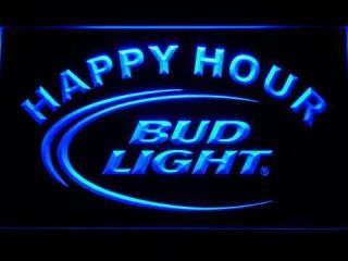Bud Light Beer Happy Hour Led Neon Sign For Game Room,  Bar,  Man Cave Us Shipper