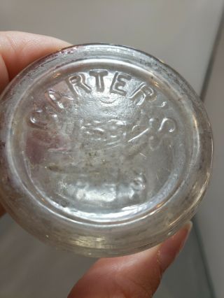 Antique Clear Glass Carter ' s Ink Bottle 4