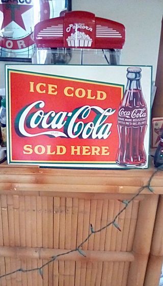 Coca Cola Metal Sign Ice Cold Cola