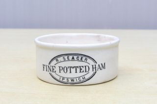 Vintage C1900s R Seager Ipswich Potted Ham Tongue Bloater Paste Pot Jar