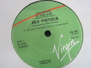 Vinyl Record 7” Sex Pistols Holidays In The Sun (18) 97