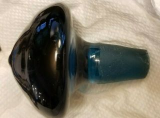 Vintage Large Cobalt Blue Glass Liquor Bottle Decanter Stopper