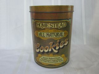 Vintage Cheinco Homestead All Natural Cookie Tin Canister
