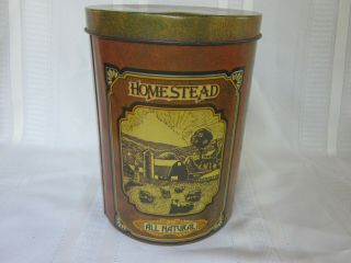 VINTAGE Cheinco Homestead All Natural Cookie Tin Canister 2