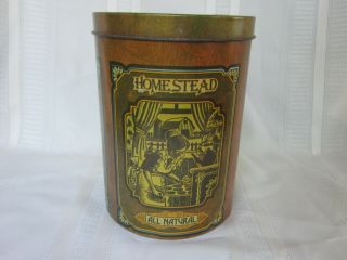 VINTAGE Cheinco Homestead All Natural Cookie Tin Canister 3
