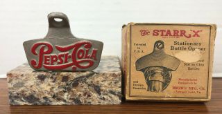 The Starr X Stationary Bottle Opener: Vintage Pepsi Cola Soda