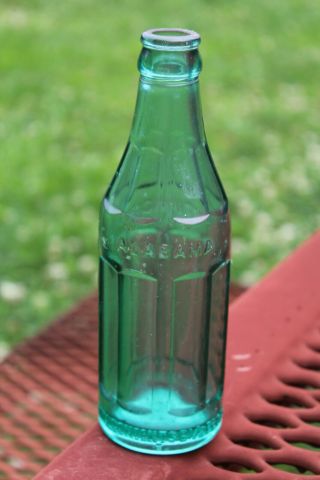 Alabama Bottling Co.  Green Art Deco Embossed Bottle Birmingham Ala Al Rare 6 1/2