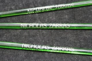 VINTAGE 1930/40 ' s GREEN GLASS (NICHOLAS ZARRAS) SWIZZLE/STIR STICK MUDDLER DECO 2
