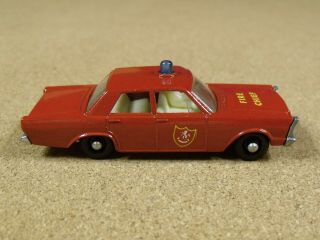 Old Vintage Lesney Matchbox 59 Ford Galaxie Fire Chief Car