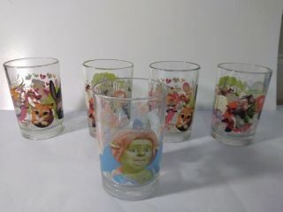 Mcdonalds Dreamworks Shrek The Third Set Of 5 Glasses Tumblers 2007