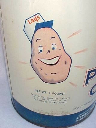 Vintage Frito / Lay ' s Potato Chip Can,  Tom ' s Peanut Jar Store,  Lance,  Gordon ' s 6