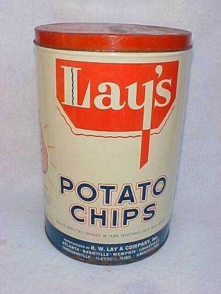Vintage Frito / Lay ' s Potato Chip Can,  Tom ' s Peanut Jar Store,  Lance,  Gordon ' s 7