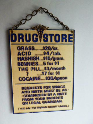 Vintage Drug Pharmacy Store Humor Funny Joke Sign