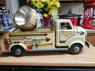 emergency search light tin toy truck 5