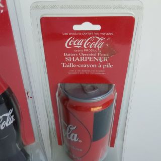 Coca Cola Coke Can Battery Operated Pencil Sharpener and Coke Bottle Stapler 3