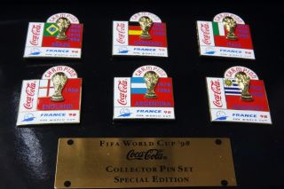 Fifa World Cup ‘98 France Coca Cola Collector Pin Set Special Edition