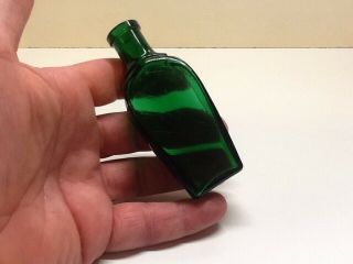 Fancy Antique Emerald Green Poison Bottle.