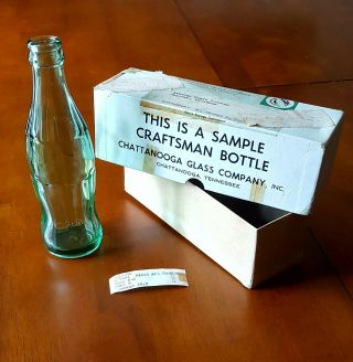 Coca Cola Bottle Rare Vintage Sample Craftman Blank Dated Documentation 1964