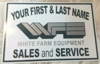 Personalized White Farm Equipment Aluminum Name Sign