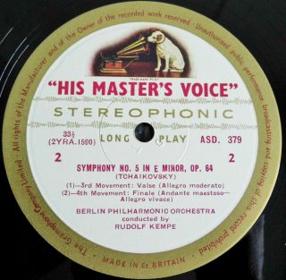 Tchaikovsky: Symphony No.  5 - Rudolf Kempe HMV ASD 379 ED1 LP 5