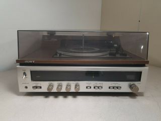 As - Is Vintage Sony Hp - 810 Turntable Am/fm Stereo System Woodgrain Vinyl