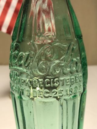 PAT ' D DEC.  25,  1923 Coca - Cola Hobbleskirt Coke Bottle - MENA,  ARK.  Arkansas 5