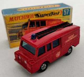Matchbox Superfast Lesney 57 Land Rover Fire Truck 1969 Custom /crafted Box