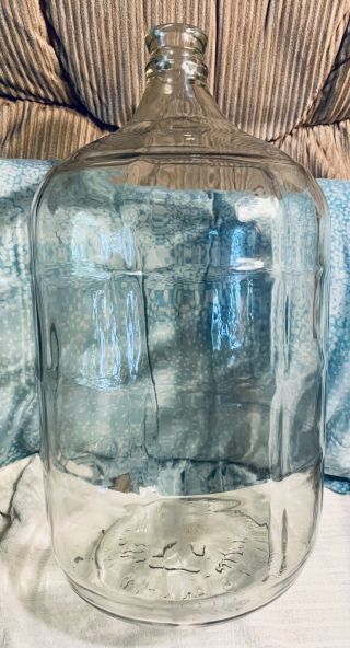Vintage Made Mexico Checkered 5 Gallon Glass Water Bottle Jug