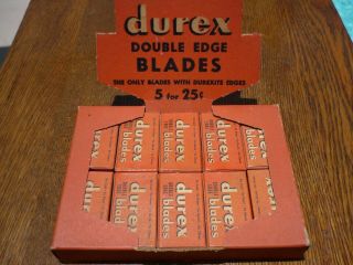 Vintage Store Advertising Razor Blade Display Durex Barber Shave Complete