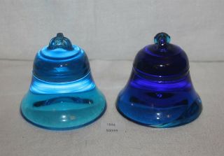 Thriftchi Cobalt Blue Glass Bell Shaped Insulator Caps