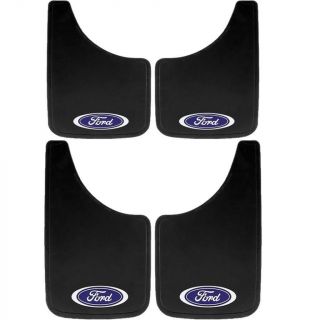 4 Piece Blue Oval Logo Front Rear Mud Splash Flaps Set 9x15 & 11x19 For Ford