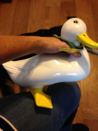 Handmade Ceramic Large White Goose/ Duck Figurine With