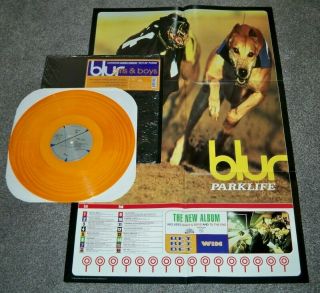 Blur Girls & Boys,  Poster - 12 " Maxi Single Orange Vinyl,  Sbk Records 1994 - Ex