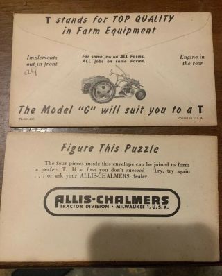 2 Vintage Allis - Chalmers Tractors Harvester Baler Promo Puzzle 1940 
